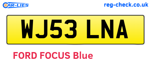 WJ53LNA are the vehicle registration plates.