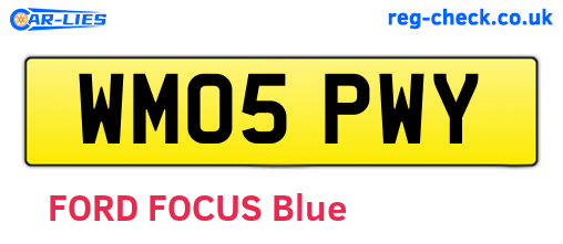 WM05PWY are the vehicle registration plates.