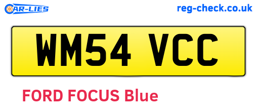 WM54VCC are the vehicle registration plates.