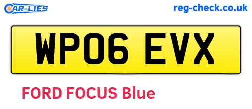 WP06EVX are the vehicle registration plates.