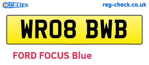 WR08BWB are the vehicle registration plates.