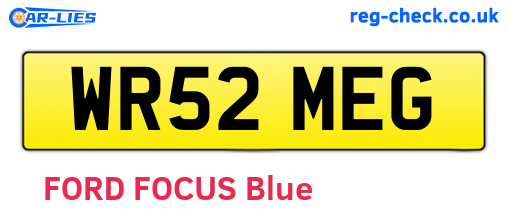 WR52MEG are the vehicle registration plates.