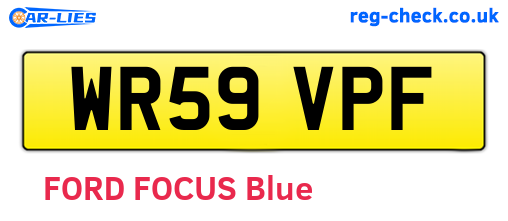 WR59VPF are the vehicle registration plates.