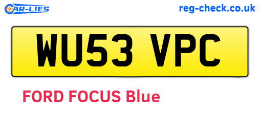 WU53VPC are the vehicle registration plates.