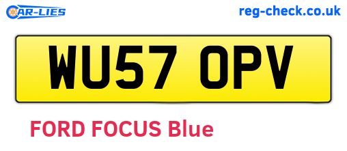 WU57OPV are the vehicle registration plates.