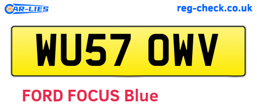 WU57OWV are the vehicle registration plates.