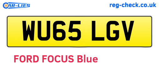 WU65LGV are the vehicle registration plates.
