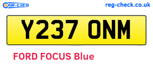 Y237ONM are the vehicle registration plates.