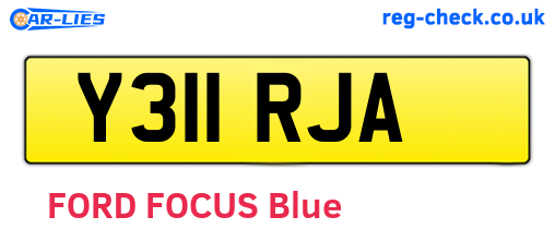 Y311RJA are the vehicle registration plates.