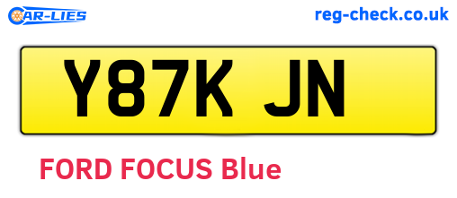 Y87KJN are the vehicle registration plates.