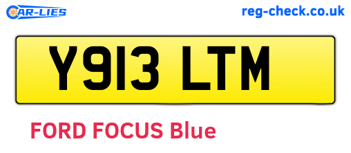 Y913LTM are the vehicle registration plates.