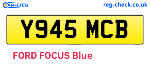 Y945MCB are the vehicle registration plates.