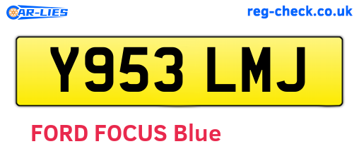 Y953LMJ are the vehicle registration plates.
