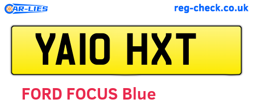 YA10HXT are the vehicle registration plates.