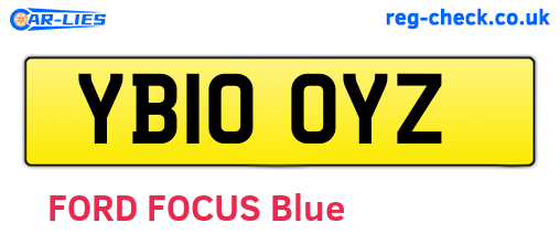 YB10OYZ are the vehicle registration plates.