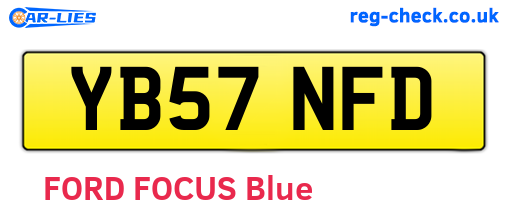 YB57NFD are the vehicle registration plates.