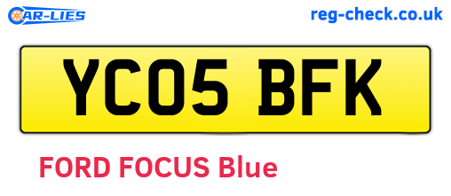 YC05BFK are the vehicle registration plates.
