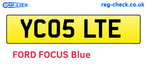 YC05LTE are the vehicle registration plates.