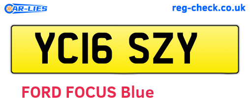 YC16SZY are the vehicle registration plates.