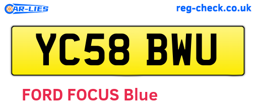 YC58BWU are the vehicle registration plates.