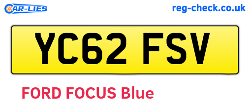 YC62FSV are the vehicle registration plates.