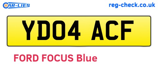 YD04ACF are the vehicle registration plates.
