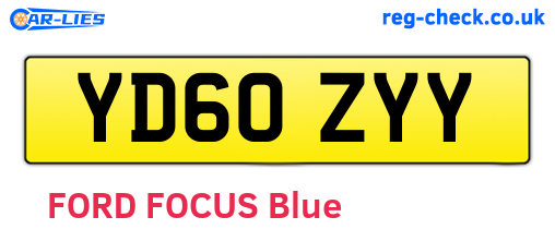 YD60ZYY are the vehicle registration plates.