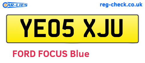 YE05XJU are the vehicle registration plates.