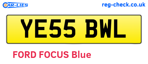 YE55BWL are the vehicle registration plates.