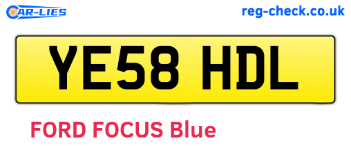 YE58HDL are the vehicle registration plates.