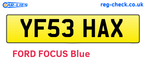 YF53HAX are the vehicle registration plates.