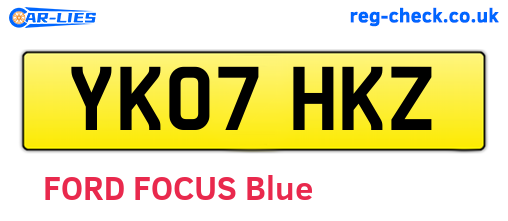 YK07HKZ are the vehicle registration plates.