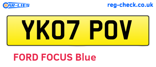 YK07POV are the vehicle registration plates.