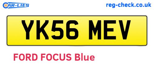 YK56MEV are the vehicle registration plates.