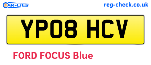 YP08HCV are the vehicle registration plates.