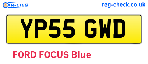 YP55GWD are the vehicle registration plates.
