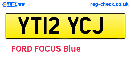 YT12YCJ are the vehicle registration plates.