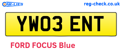 YW03ENT are the vehicle registration plates.