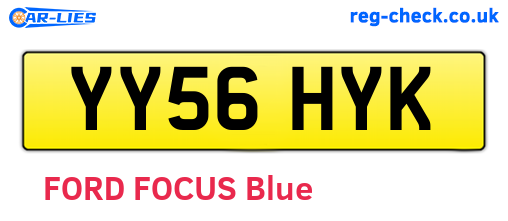 YY56HYK are the vehicle registration plates.