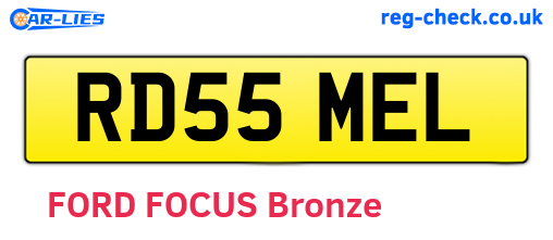 RD55MEL are the vehicle registration plates.