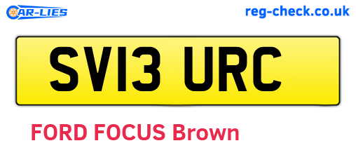 SV13URC are the vehicle registration plates.