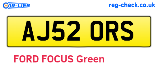 AJ52ORS are the vehicle registration plates.