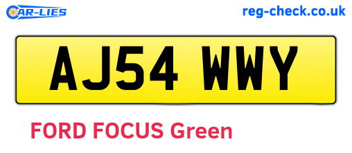 AJ54WWY are the vehicle registration plates.