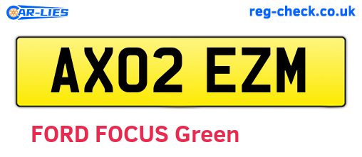 AX02EZM are the vehicle registration plates.
