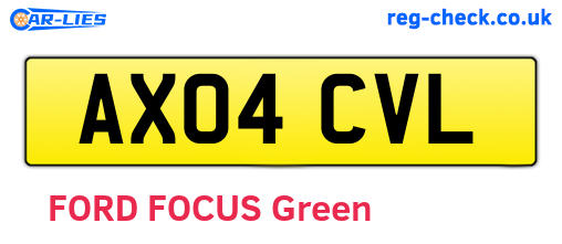 AX04CVL are the vehicle registration plates.