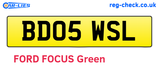 BD05WSL are the vehicle registration plates.