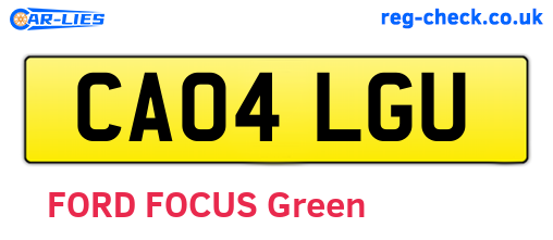 CA04LGU are the vehicle registration plates.