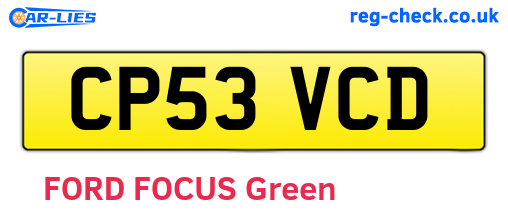 CP53VCD are the vehicle registration plates.