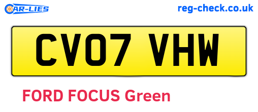 CV07VHW are the vehicle registration plates.