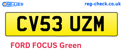 CV53UZM are the vehicle registration plates.